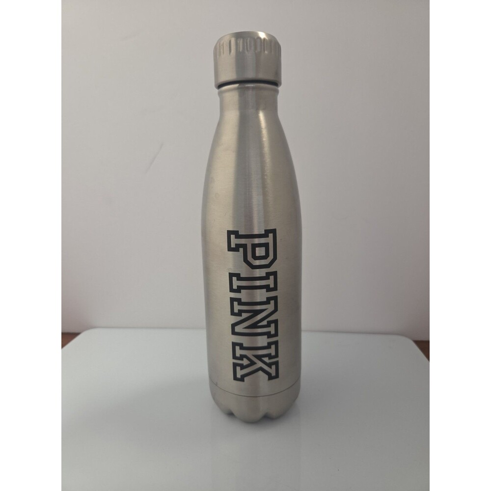 VICTORIA'S SECRET PINK METAL STAINLESS STEEL TWIST CAP 17 OZ WATER BOTTLE